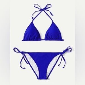 Blue string bikini